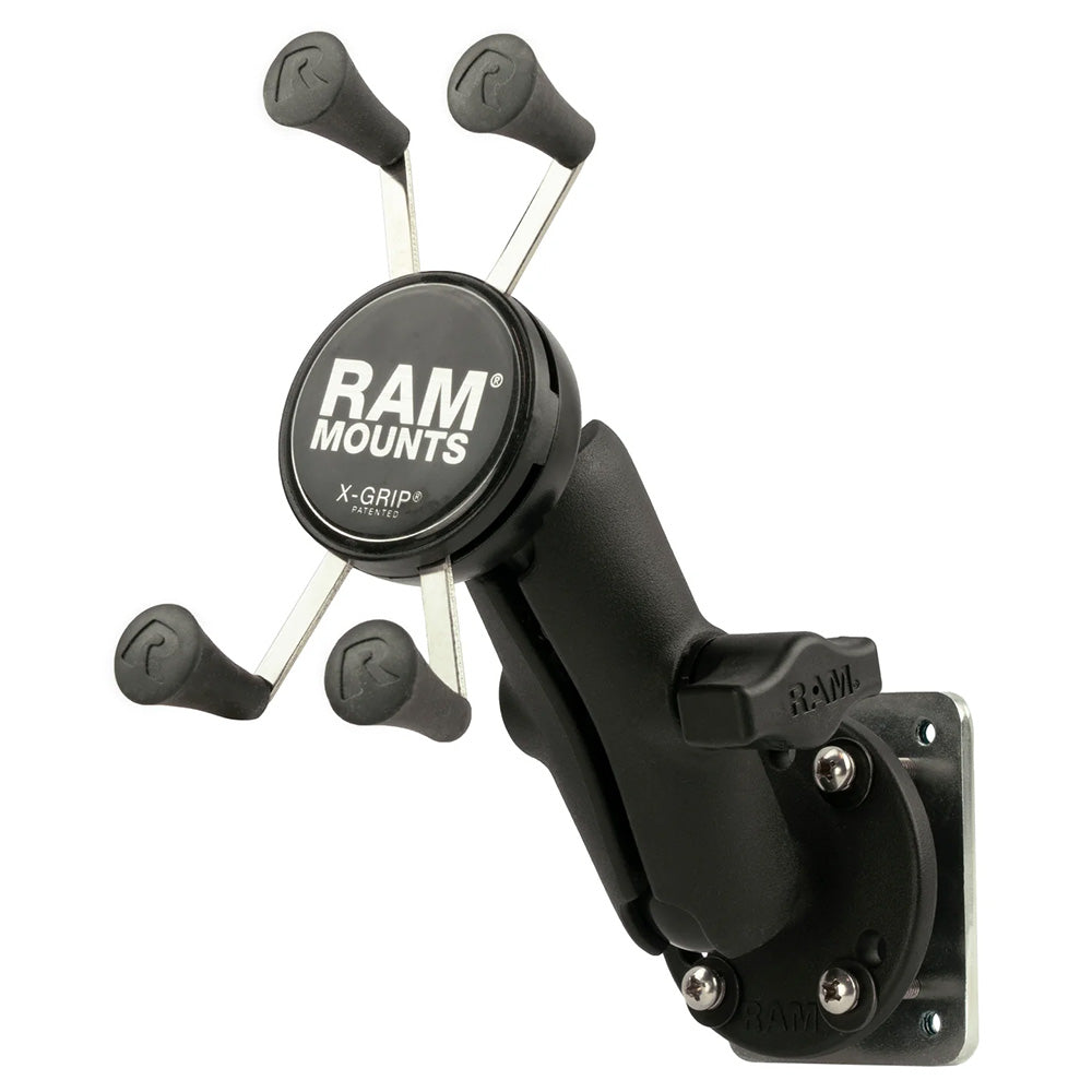 RAM Mount X-Grip Phone Mount w/Drill-Down Base Backer Plate