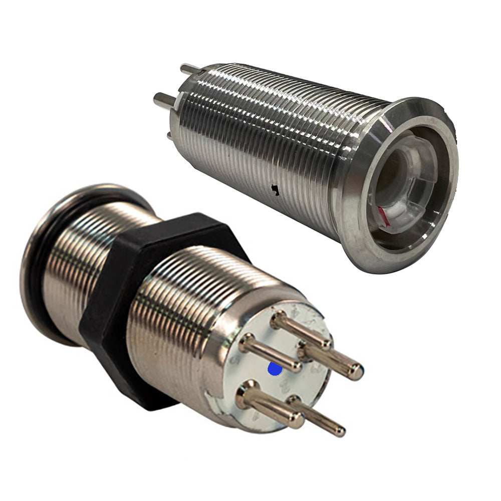 Bluewater 19mm Inrush Push Button Switch Off/On/On - Blue/Green/Red LED - Switch Body Only