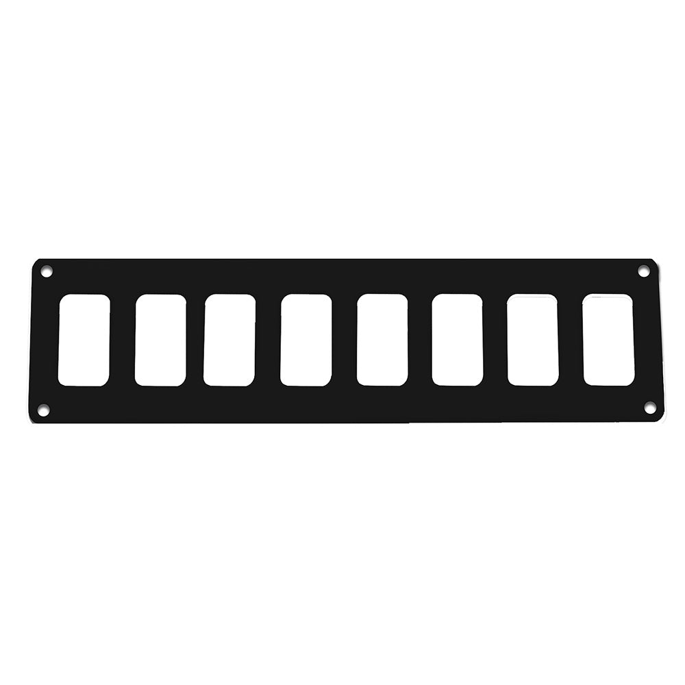 Pacer Switch Panel - 8 Switch 1 Row - 12.5" x 2.75" - Black Powder Coated Aluminum