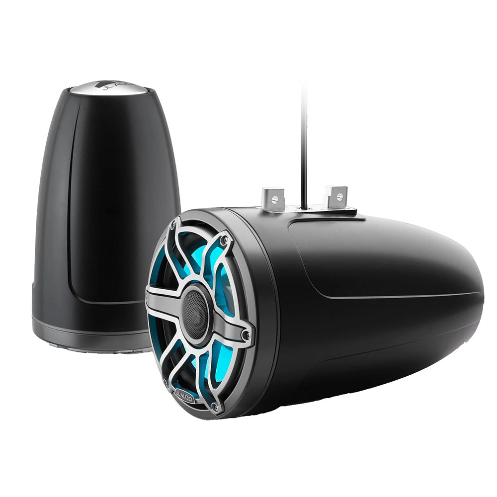 JL Audio M6 Series 8.8" Enclosed Tower Coaxial System w/Titanium Sport Grille Transflective LED Lighting - M6-880ETXv3-Sb-S-GmTi-i