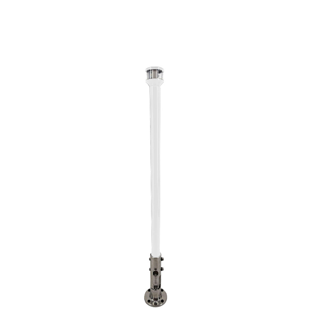 Seaview 12" Manually Folding Light Post w/316 Stainless Steel Base LTBLED12C5 Navigation Light - White