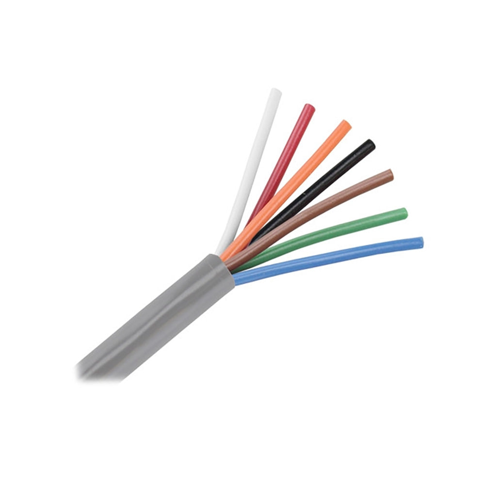 Pacer Unshielded 7 Conductor Cable - 100' - 18/7 AWG - White, Red, Orange, Black, Brown, Green, Blue