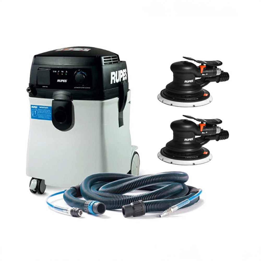 RUPES S245 Portable Vacuum Long Hose Kit w/(1) RH356A (1) RH359A Skorpio Sander