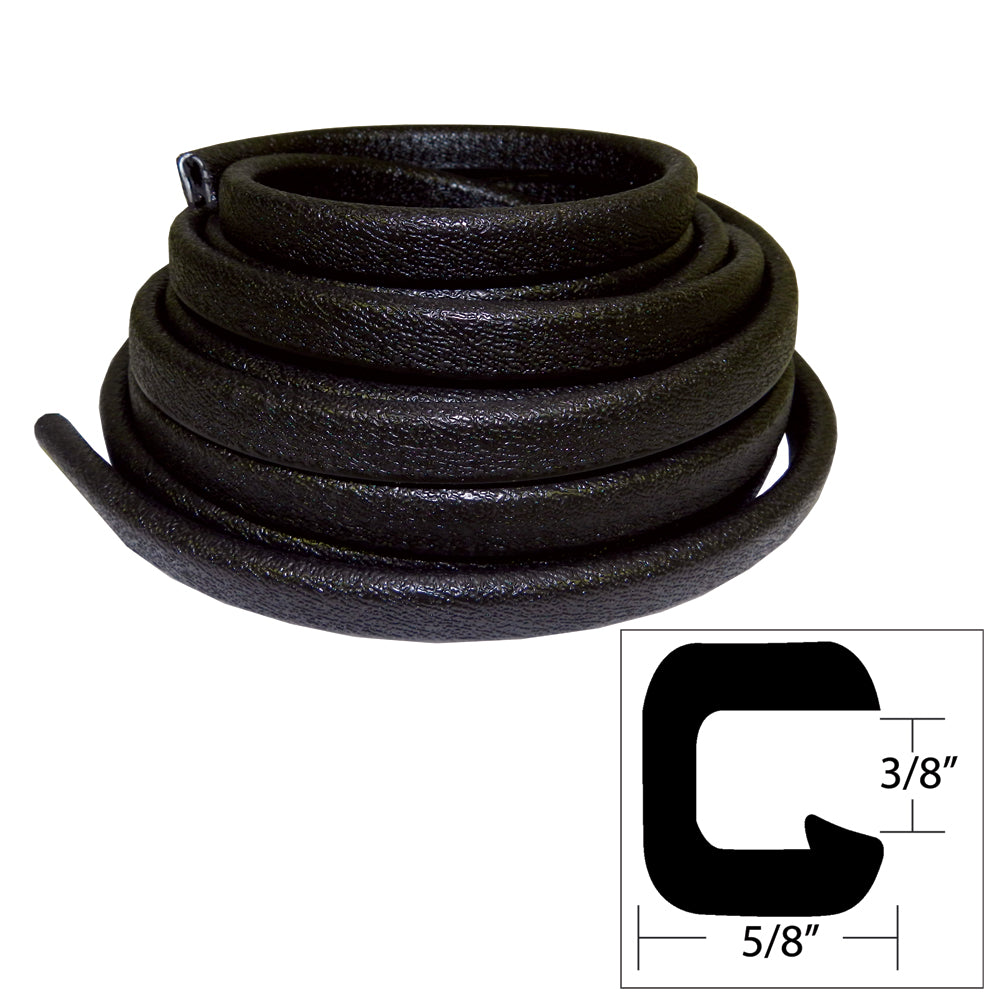 TACO Flexible Vinyl Trim - 3/8" Opening x "W x 25'L - Black