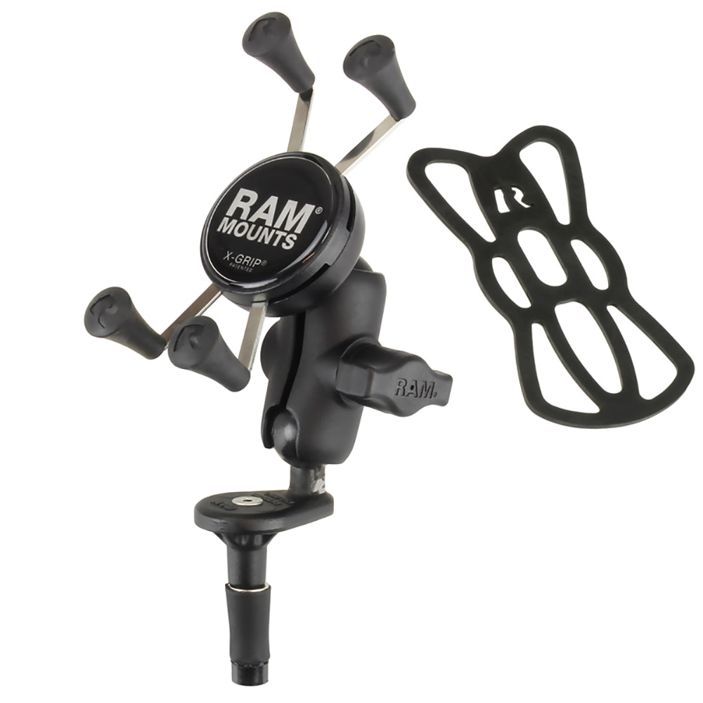 RAM Mount Fork Stem Mount w/Short Double Socket Arm Universal X-Grip Cell/iPhone Cradle