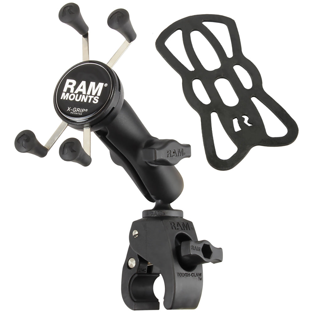 RAM Mount Small Tough-Claw Base w/Double Socket Arm Universal X-Grip Cell/iPhone Cradle