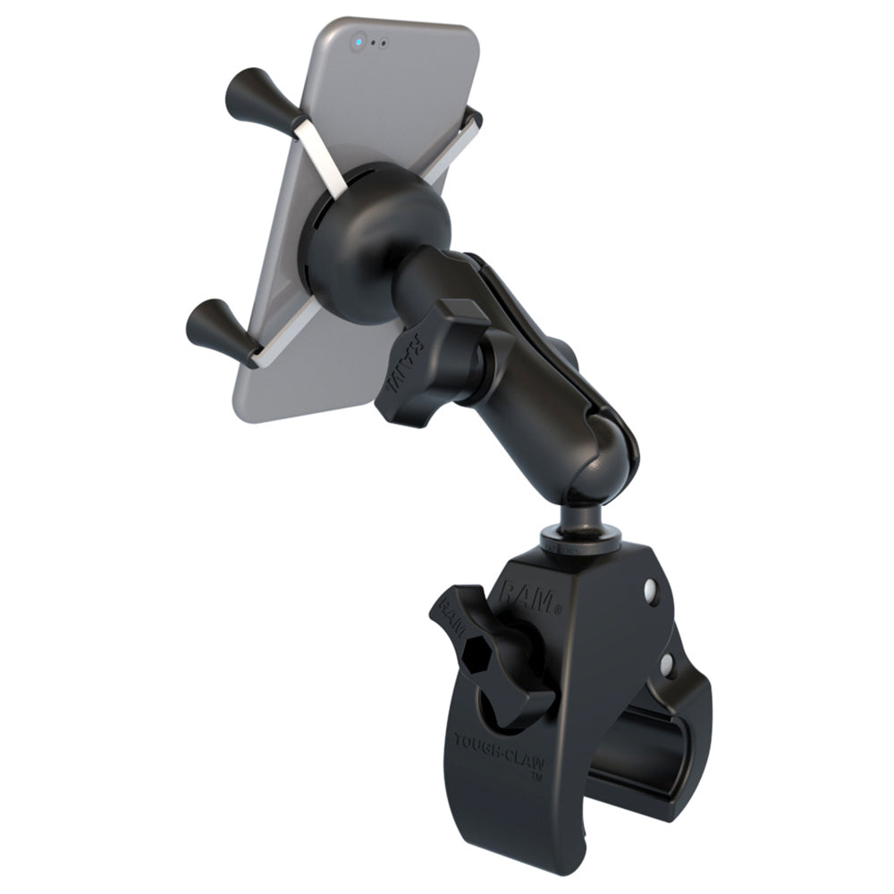 RAM Mount Small Tough-Claw Base w/Double Socket Arm Universal X-Grip Cell/iPhone Cradle