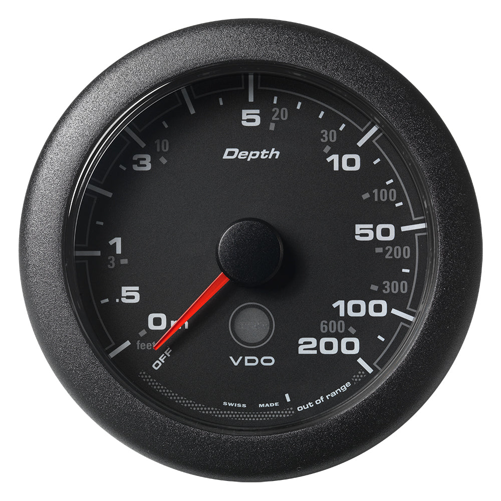 Veratron 3-3/8" (85MM) OceanLink Depth Gauge (200M/600) - Black Dial Bezel