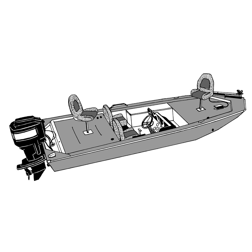 Carver Performance Poly-Guard Styled-to-Fit Boat Cover f/16.5 Jon Style Bass Boats - Shadow Grass