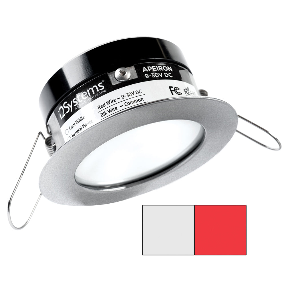 i2Systems Apeiron PRO A503 - 3W Spring Mount Light - Round - Cool White Red - Brushed Nickel Finish