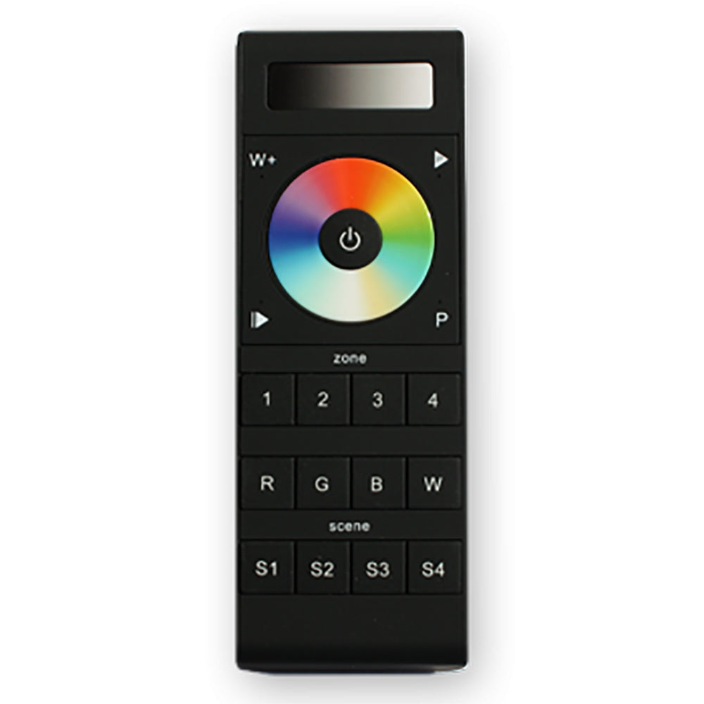 Lunasea RGBW Handheld 4-Zone Controller w/Color Wheel, 4 Memories, Batteries Holder