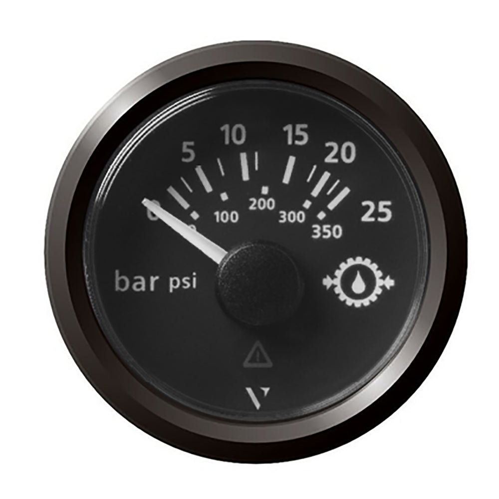 Veratron 52MM (2-1/16") ViewLine Transmission Oil Pressure 25 Bar/350 PSI - Black Dial Triangular Bezel