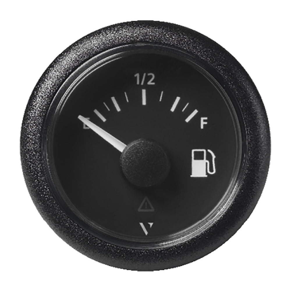 Veratron 52MM (2-1/16") ViewLine Fuel Level Gauge Empty-Full - 0-90 OHM - Black Dial Round Bezel