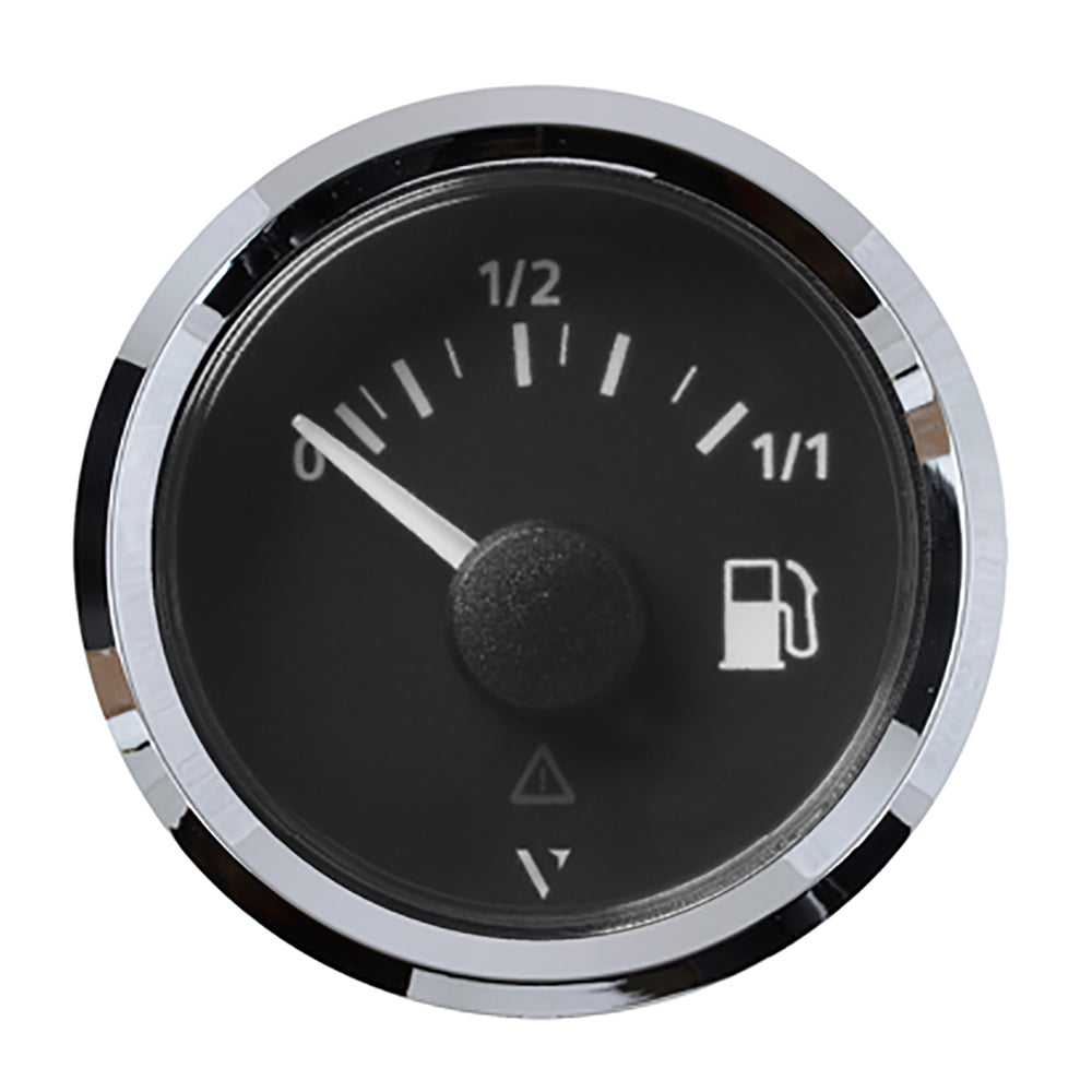 Veratron 52MM (2-1/16") ViewLine Fuel Level Gauge 0-1/1 - 3-180 OHM - Black Dial Chrome Triangular Bezel