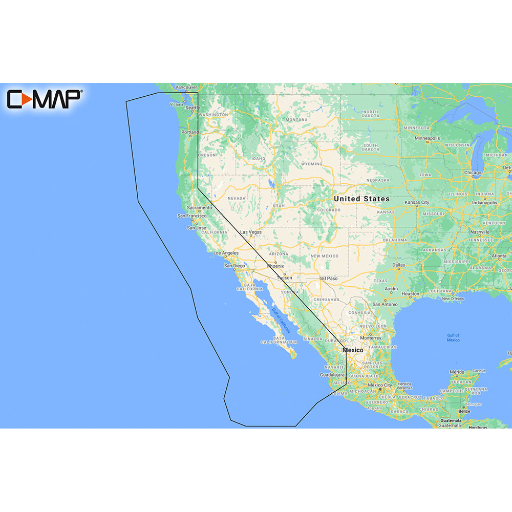 C-MAP M-NA-Y206-MS West Coast Baja California REVEAL Coastal Chart - Does NOT contain Hawaii