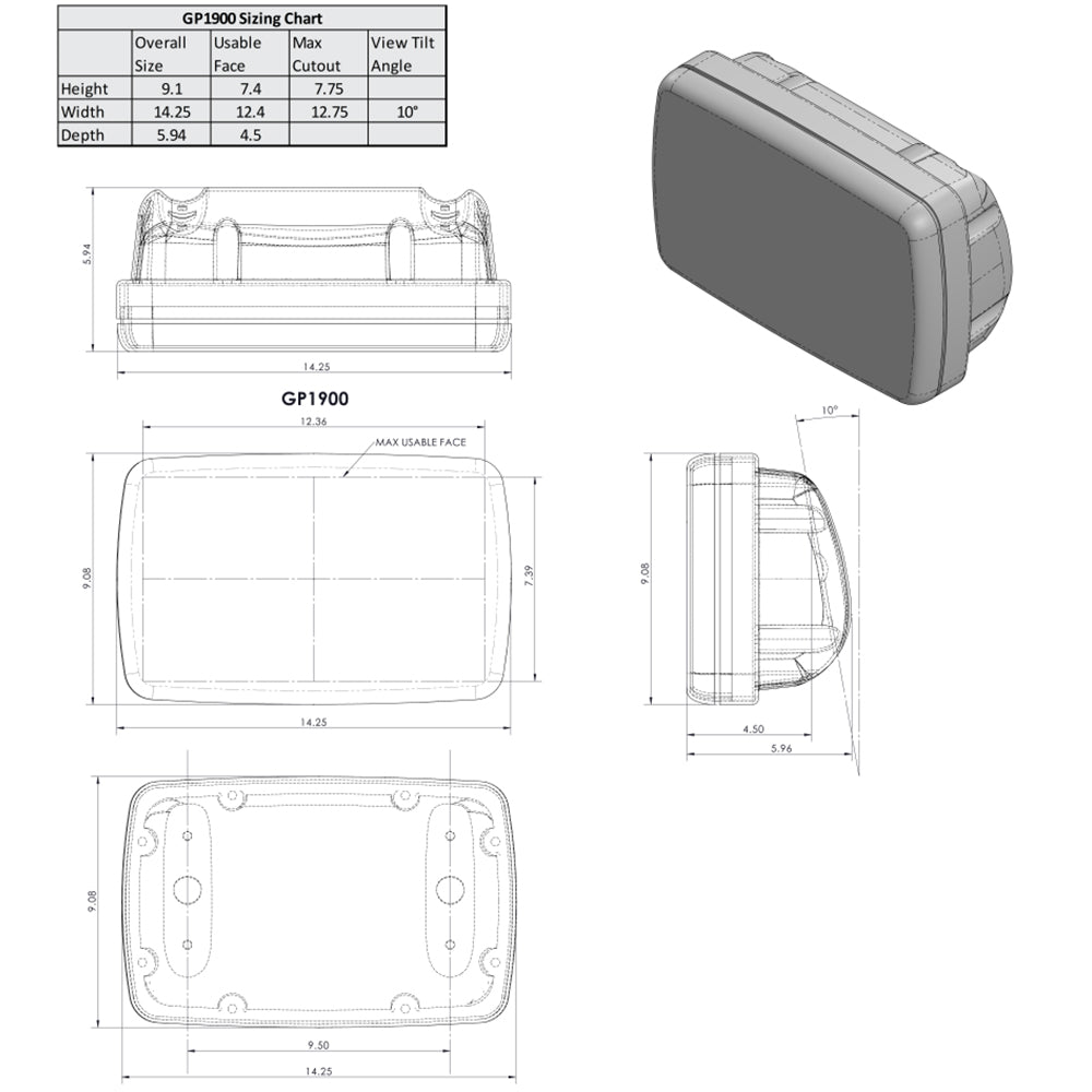 NavPod SailPod Pre-Cut f/Garmin echoMAP Plus 92sv, 93sv, 94sv 95sv f/9.5 Wide Guard