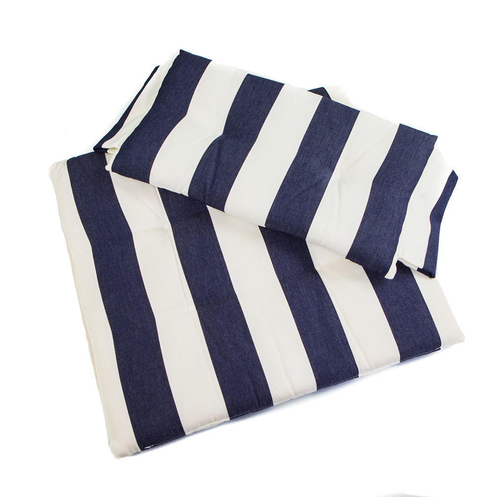 Whitecap Directors Chair II Replacement Seat Cushion Set - Navy White Stripes