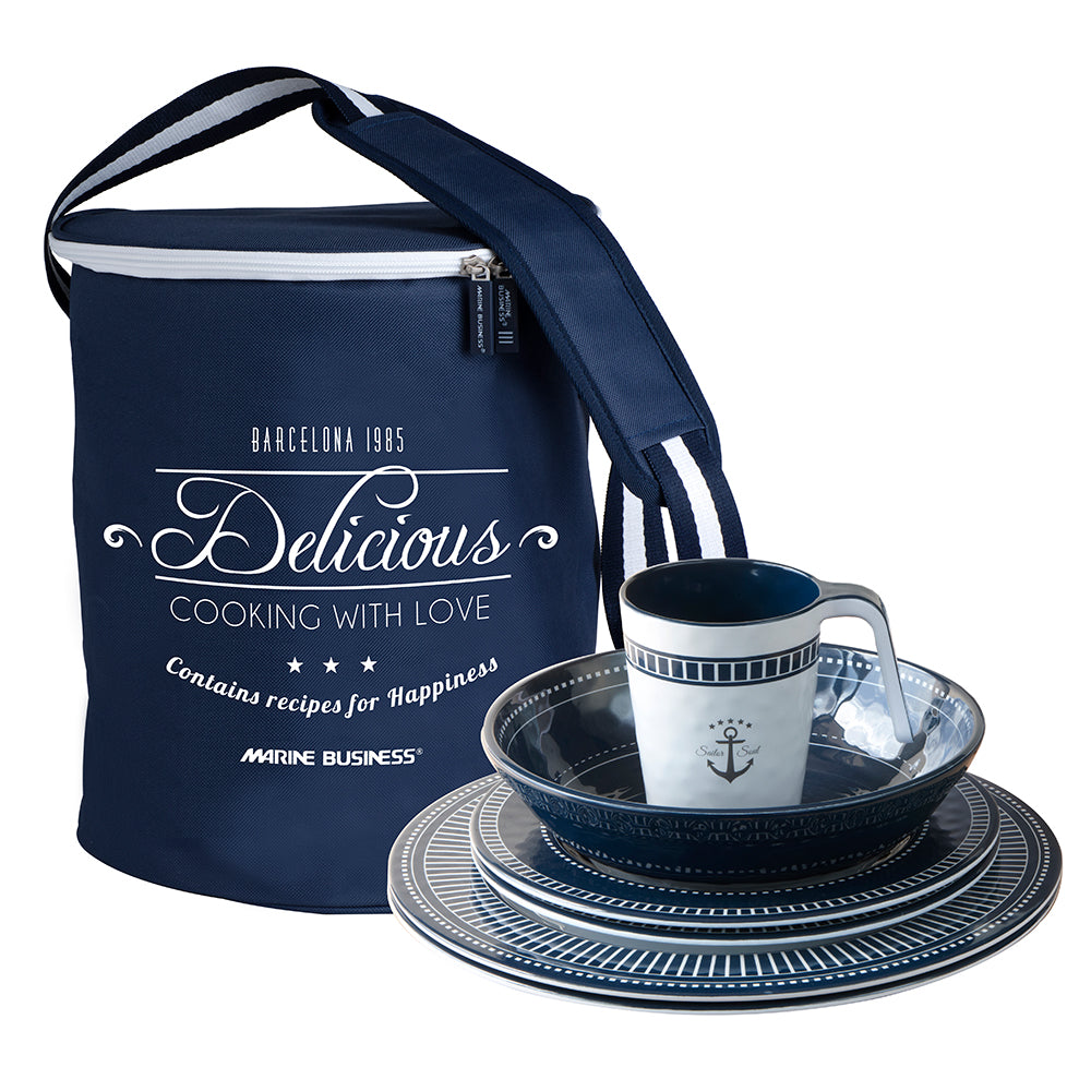 Marine Business Melamine Tableware Set Basket - SAILOR SOUL - Set of 24