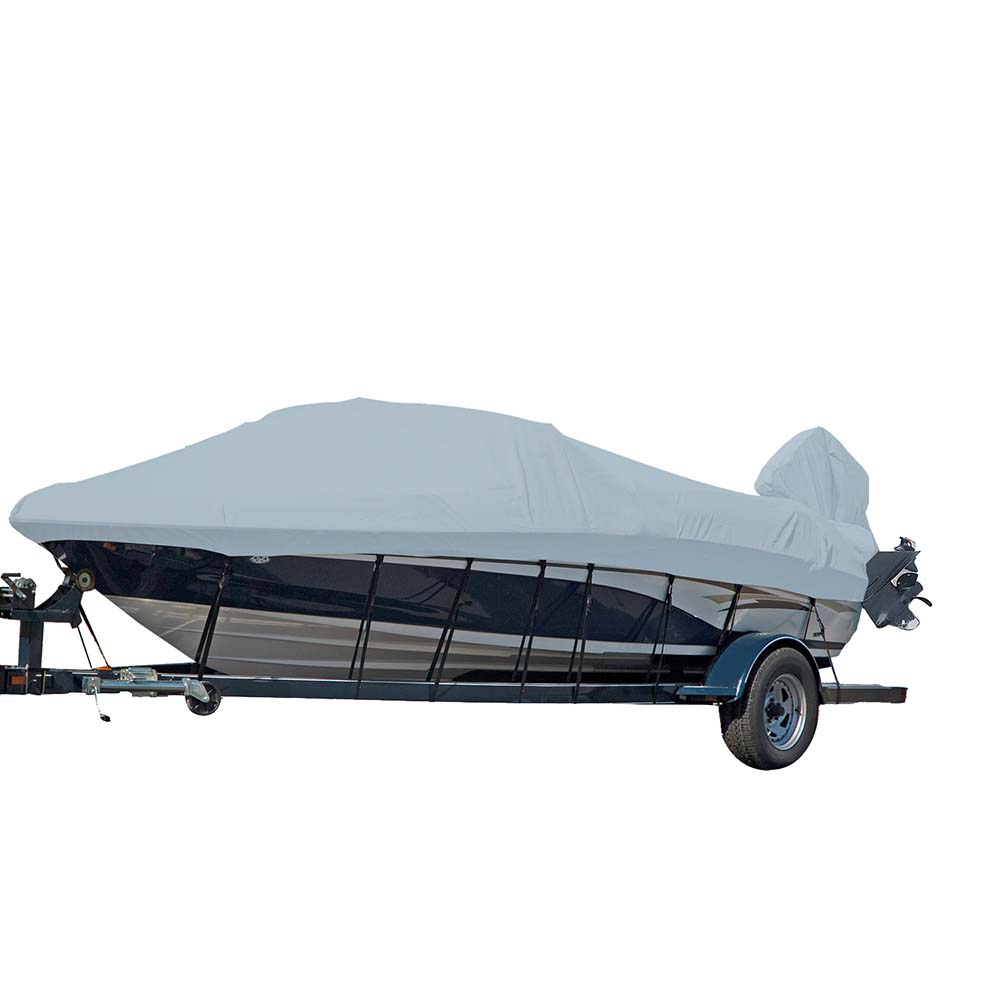 Carver Sun-DURA Styled-to-Fit Boat Cover f/22.5 V-Hull Runabout Boats w/Windshield Hand/Bow Rails - Grey