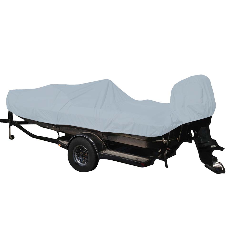 Carver Poly-Flex II Styled-to-Fit Boat Cover f/17.5 Fish Ski Style Boats w/Walk-Thru Windshield - Grey