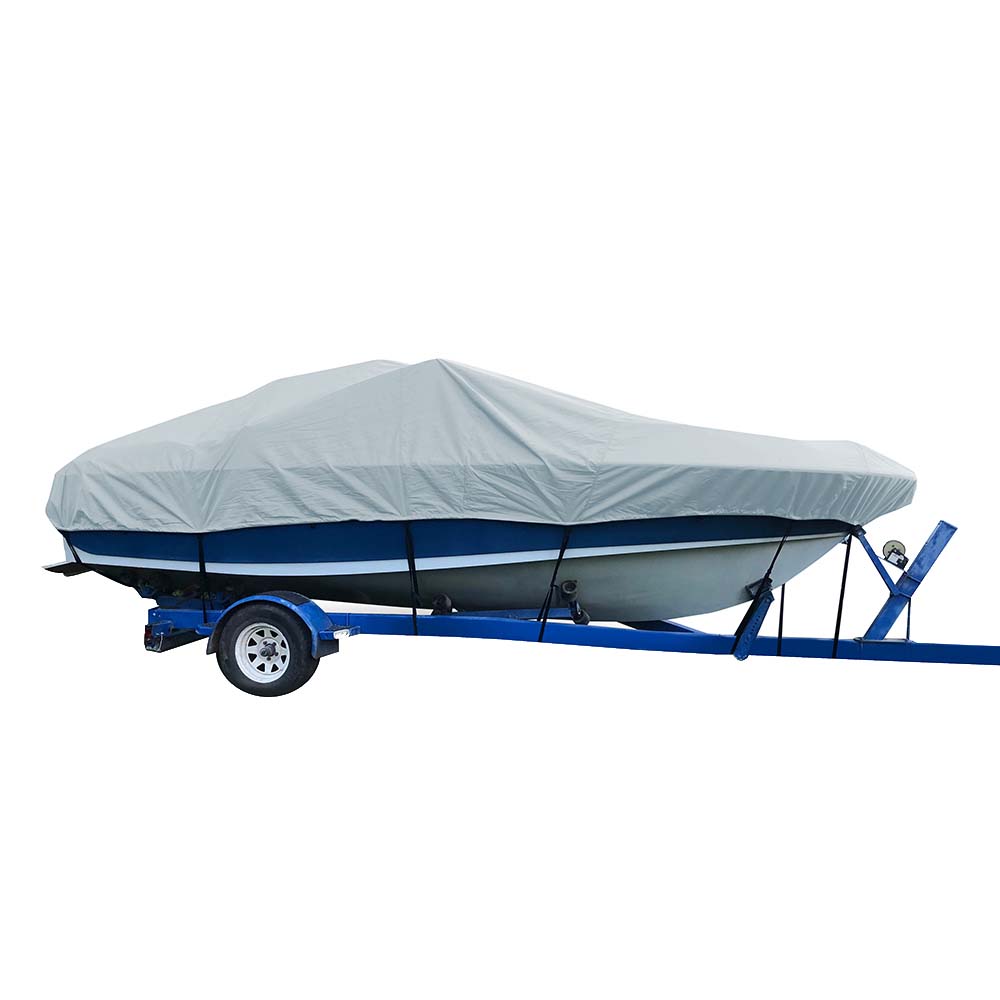 Carver Sun-DURA Styled-to-Fit Boat Cover f/23.5 V-Hull Low Profile Cuddy Cabin Boats w/Windshield Rails - Grey