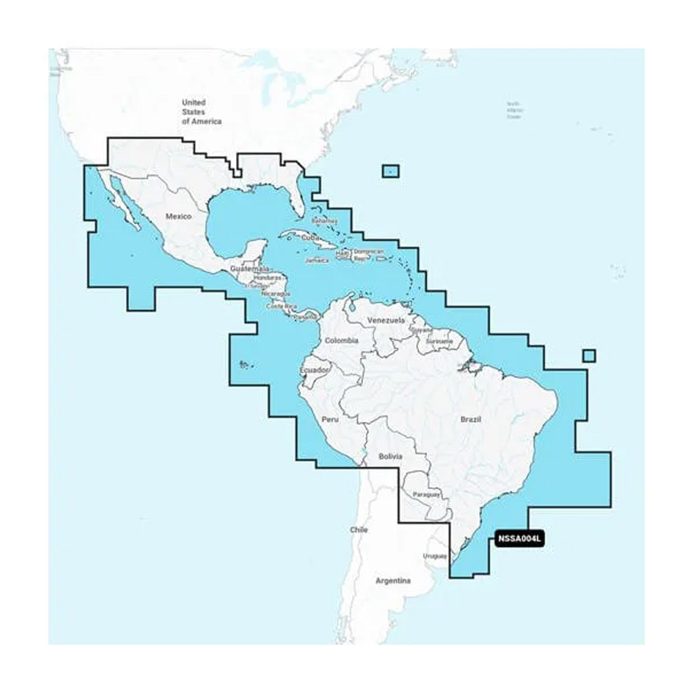 Garmin Navionics+ NSSA004L - Mexico, the Caribbean to Brazil - Inland Coastal Marine Chart