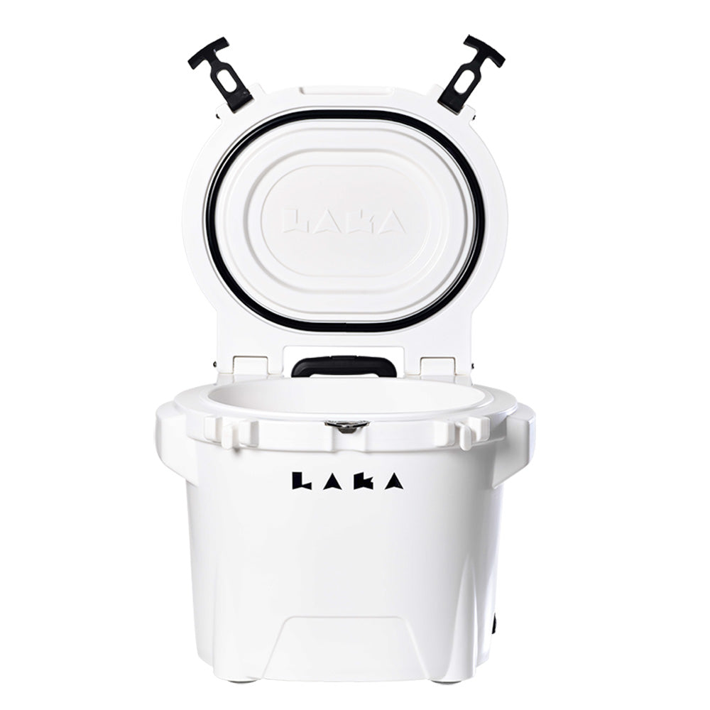 LAKA Coolers 30 Qt Cooler w/Telescoping Handle Wheels - White