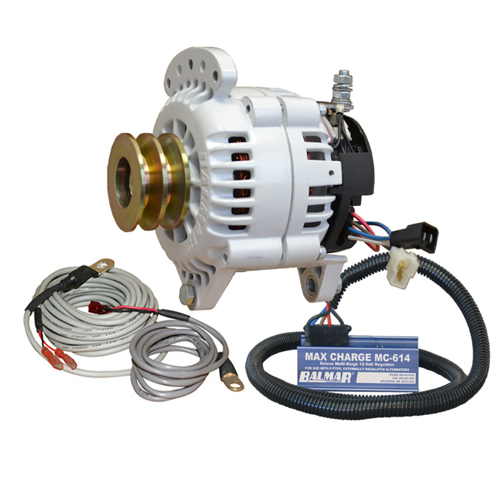 Balmar Alternator 120 AMP Kit 12V 3.15" Dual Foot Saddle Dual Vee Pulley Regulator Temp Sensor