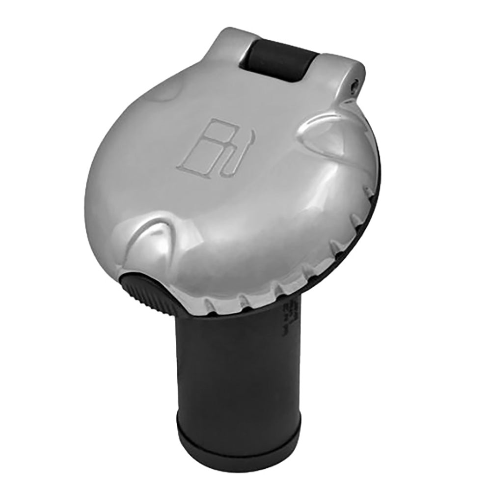 Attwood Deck Fill f/Carbon Canister System - Angled Body Scalloped Chrome Cap