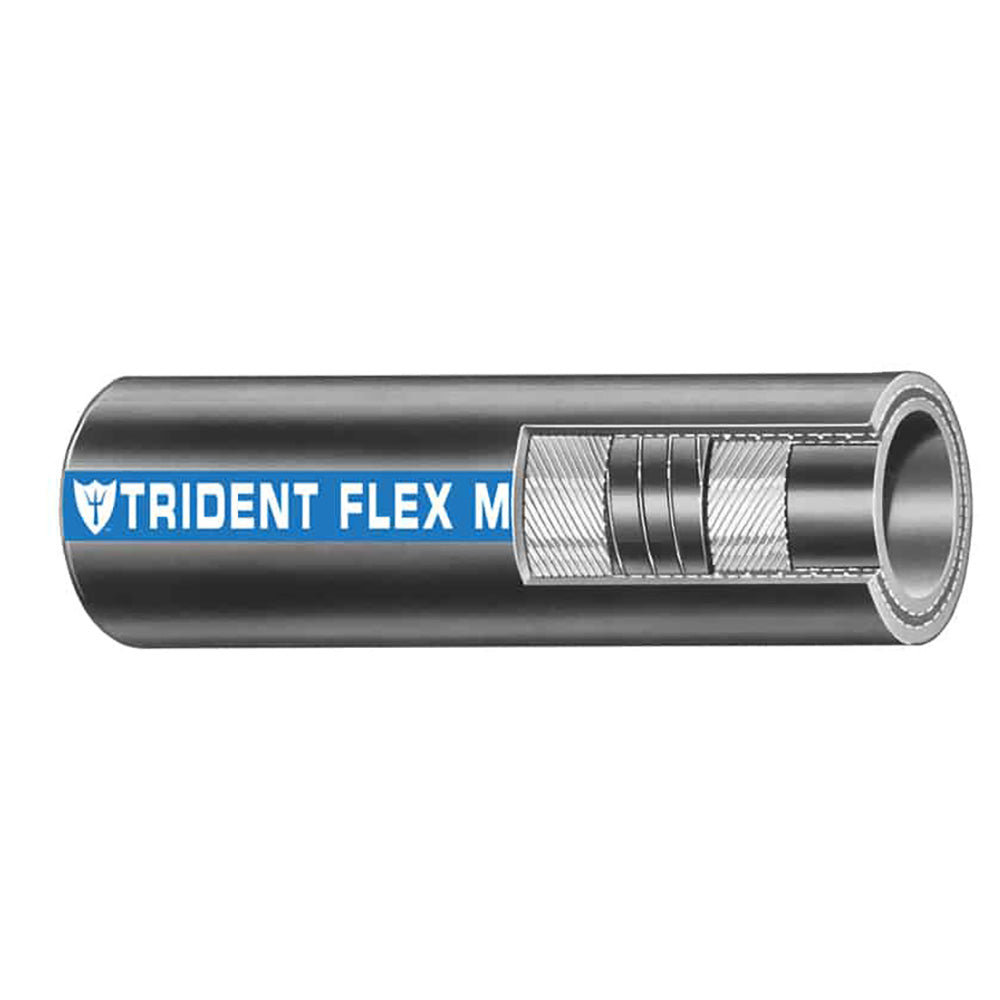 Trident Marine 1" x 50 Coil Flex Marine Wet Exhaust Water Hose - Black