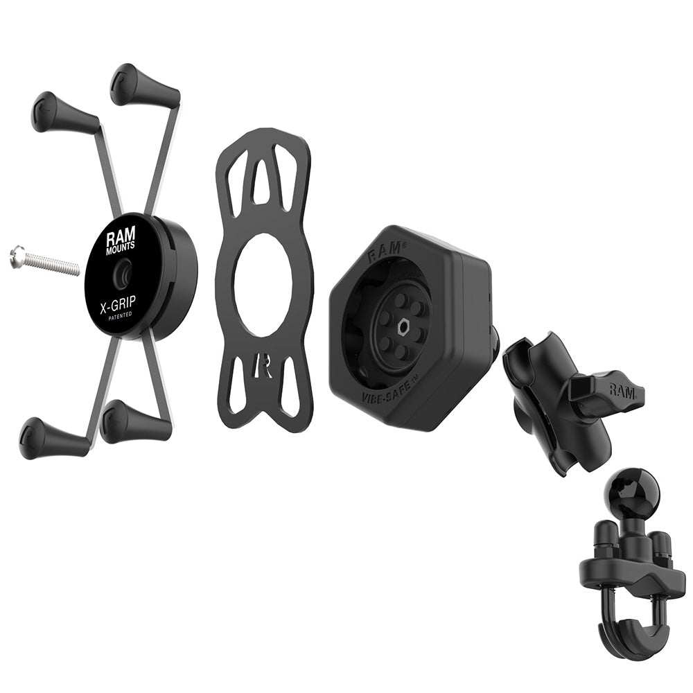 RAM Mount RAM X-Grip Large Phone Mount w/Vibe-Safe  U-Bolt Base - Short