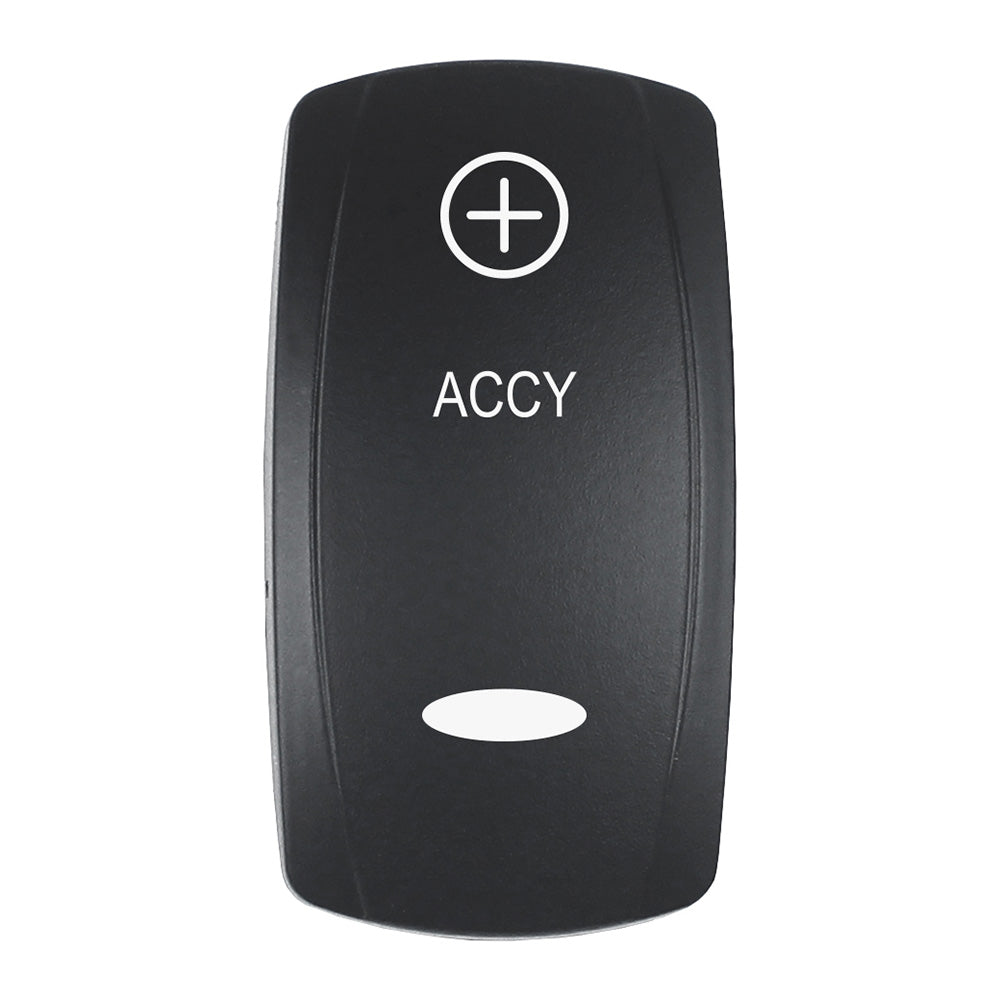 Pacer Actuator - 'ACCY' f/V Series Contura Switches - Black - Laser Etched (Top/Bottom Light)