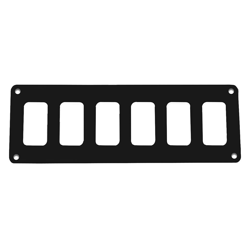 Pacer Switch Panel - 6 Switch  1 Row - 8" x 2.75" - Black Powder Coated Aluminum