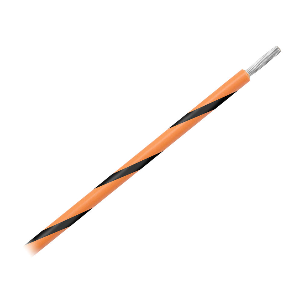Pacer 14 AWG Gauge Striped Marine Wire 500' Spool - Orange w/Black Stripe