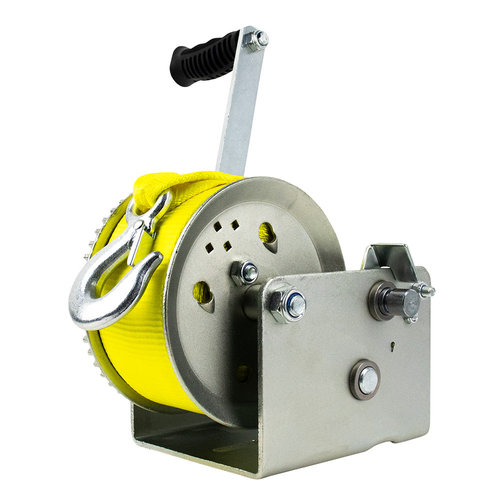Powerwinch Utility Series Winch 3,200lb, 2 Speed, 9" Crank Arm - Zinc