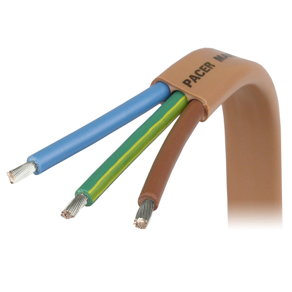 Pacer 6/3 AWG Triplex "Euro" Cable - Tan Jacket - Brown, Green/Yellow,  Light Blue Conductors - 100'
