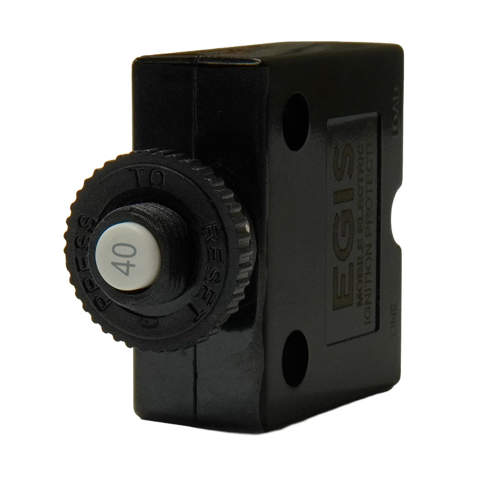 Egis 40A Push Button Panel Mount Circuit Breaker - Spade Terminal