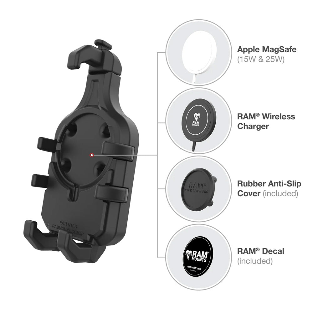 Ram Mount RAM Quick-Grip Pro Phone Holder w/Ball  Vibration Damper