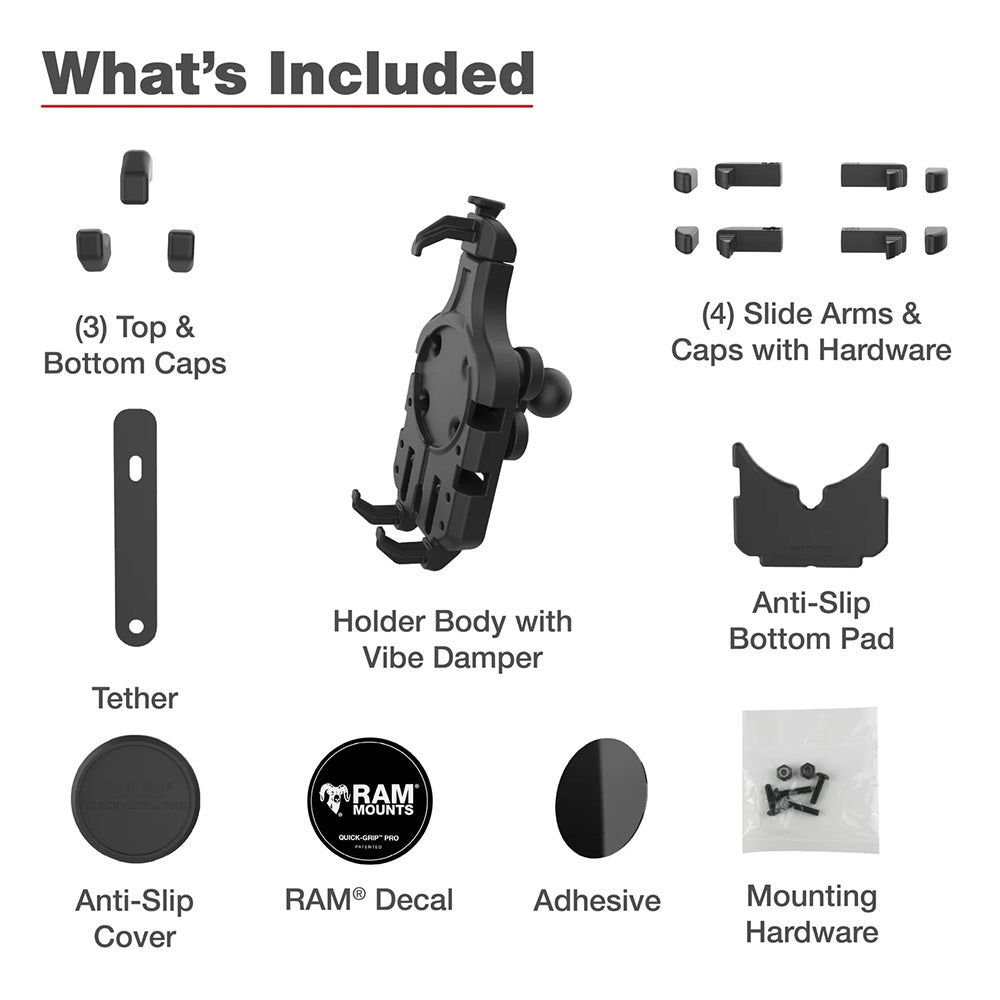 Ram Mount RAM Quick-Grip Pro Phone Holder w/Ball  Vibration Damper