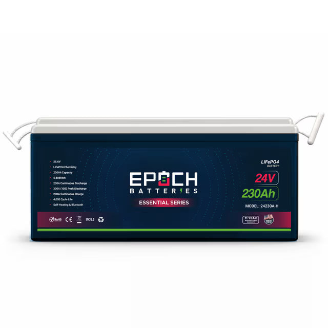 (PRE-ORDER) 24V 230Ah Essential Series LiFePO4 Battery (5.89kWh) - ETA JULY 25