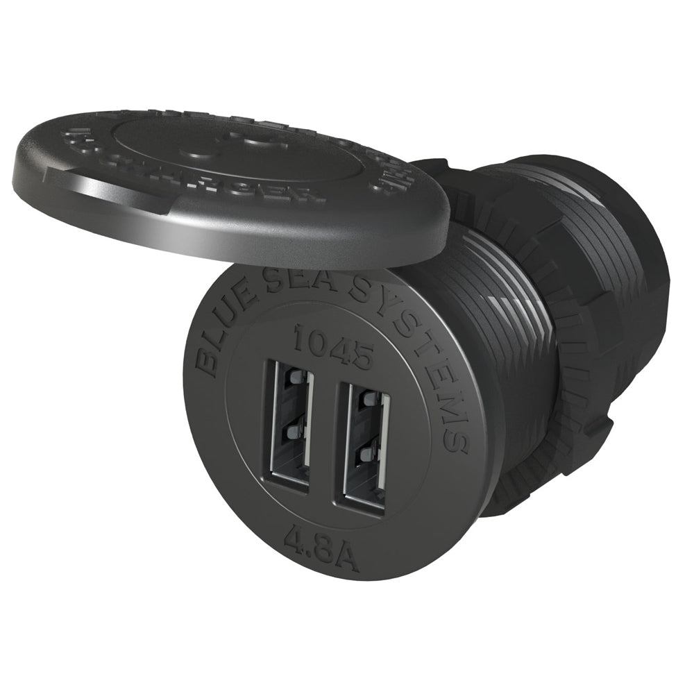 Blue Sea 1045 12/24V Dual USB Charger - 1-1/8" Socket Mount