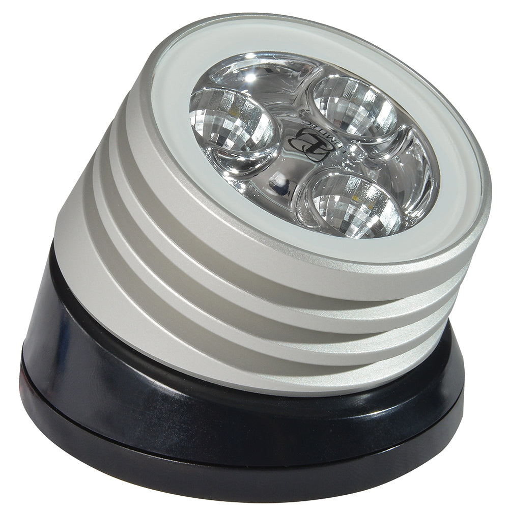 Lumitec Zephyr LED Spreader/Deck Light -Brushed, Black Base - White Non-Dimming