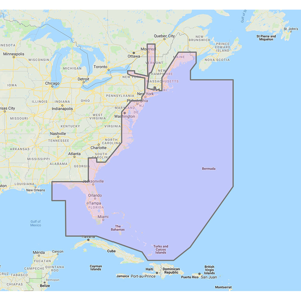 Furuno U.S. East Coast, Bahamas Bermuda - Vector Charts Standard Resol