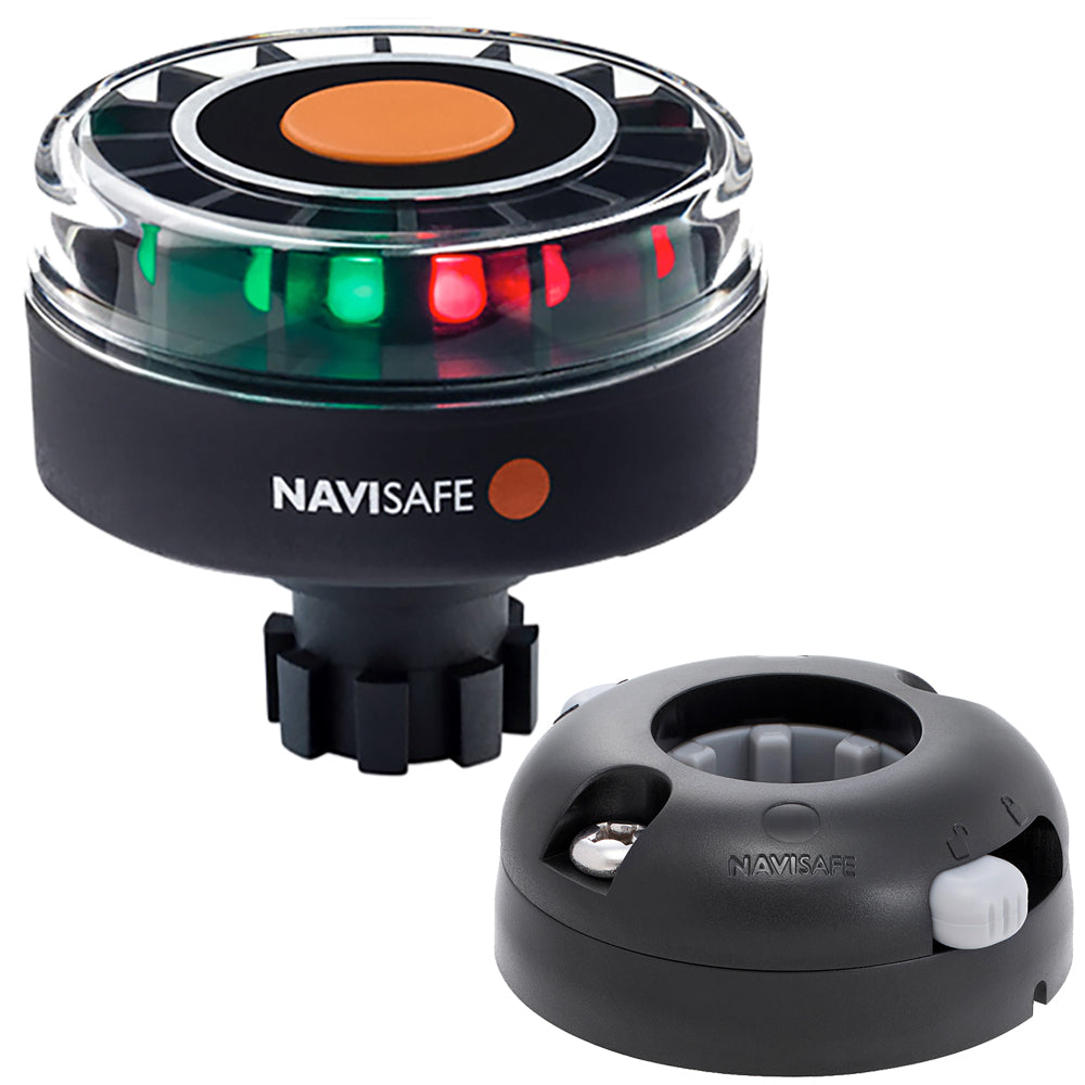 Navisafe Navilight Tricolor 2NM w/Navibolt Base  Horizontal Mount - Black