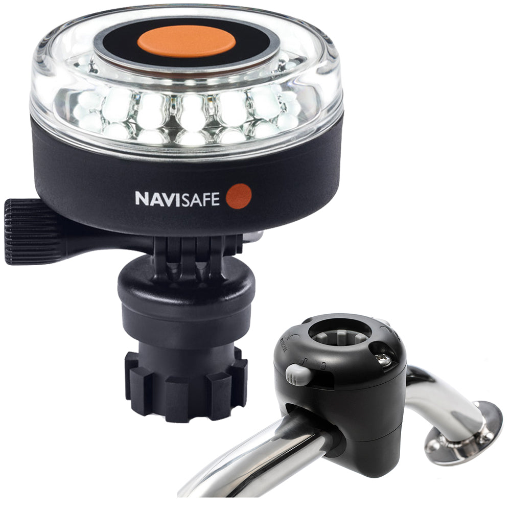 Navisafe Navilight 360 2NM White w/Navimount Base  Rail Mount - Black