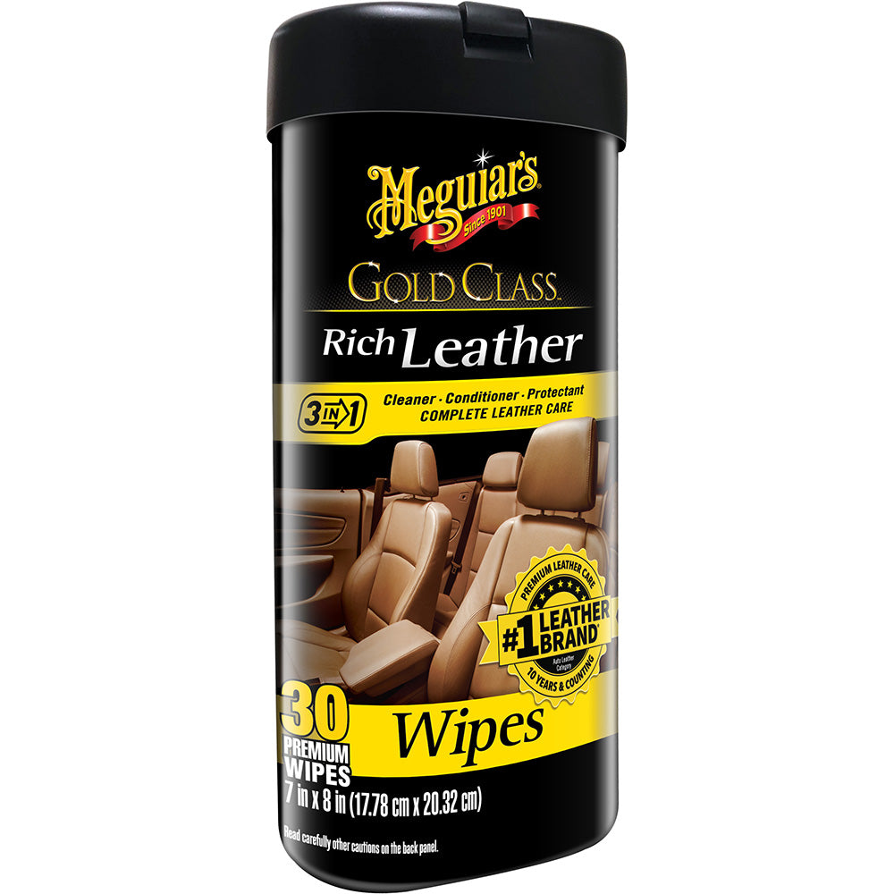 Meguiars Gold Class Rich Leather Cleaner  Conditioner Wipes