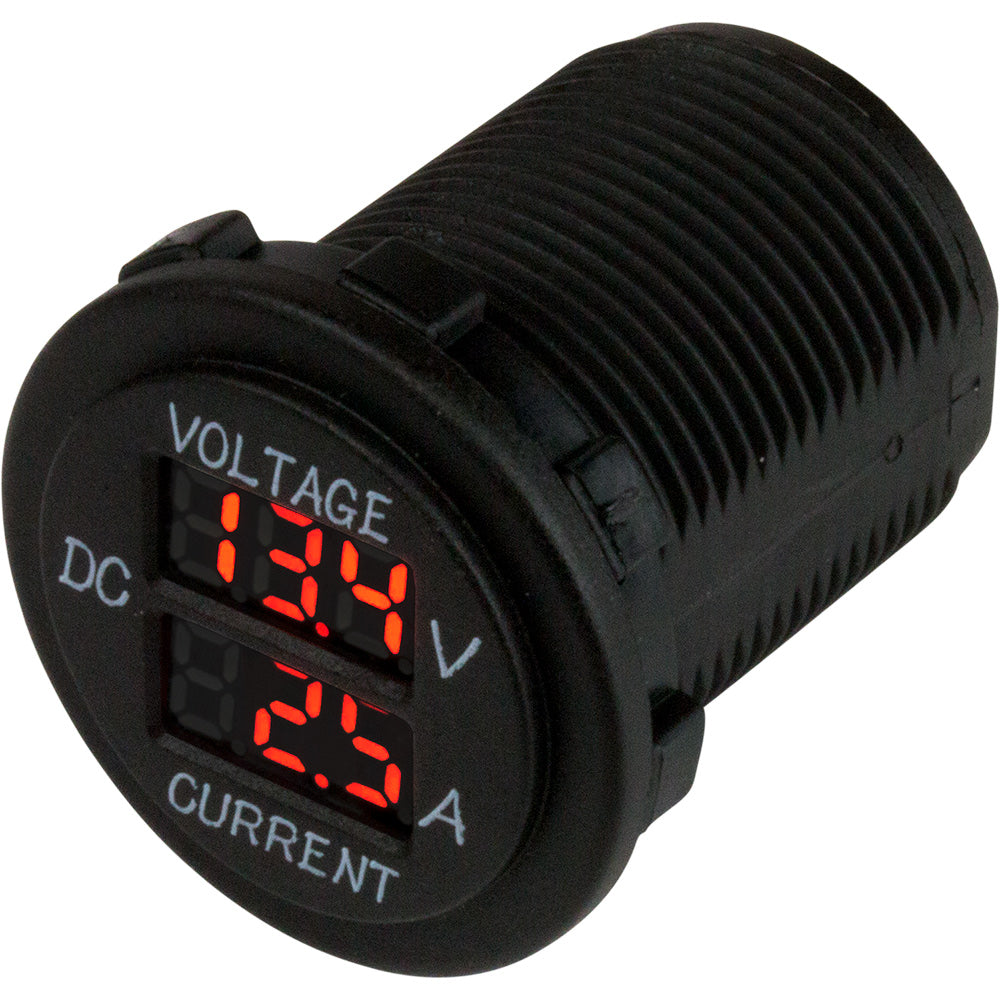 Sea-Dog Round Voltage  Amp Meter - 6V-30V  0 Amp - 10 Amp Meter