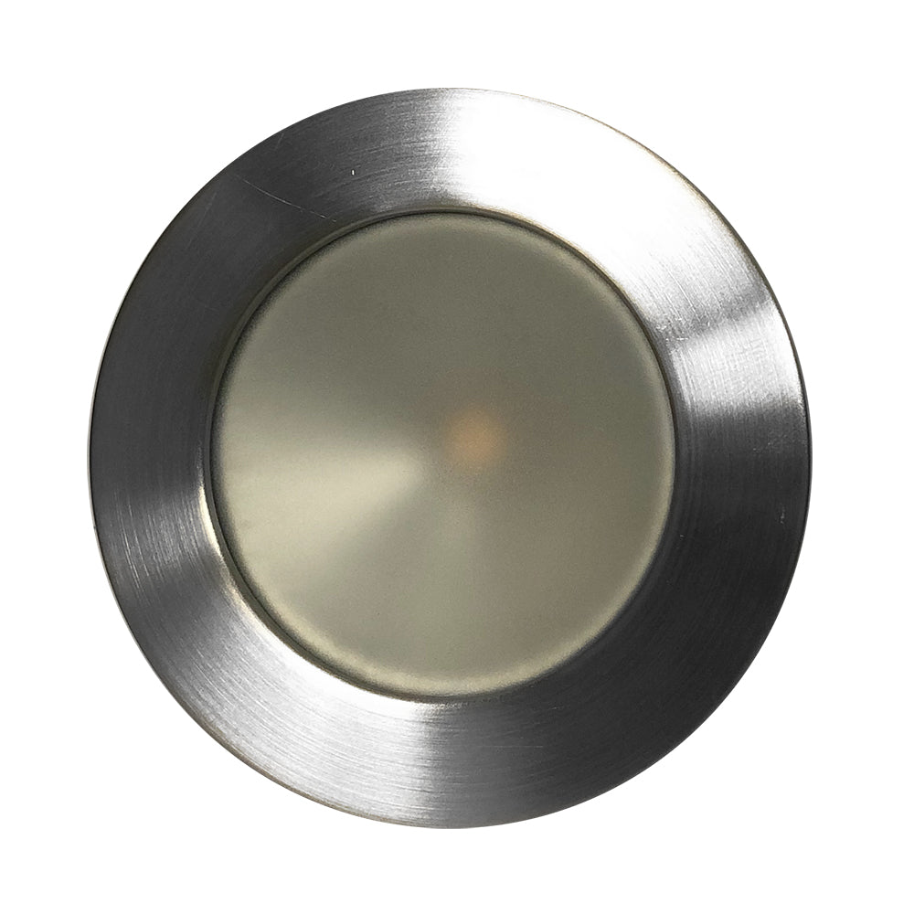 Lunasea Gen 3 Indoor/Outdoor Recessed 3.5 LED Light - 2700K 85 CRI Dimmable COB LED - Warm White/Brushed SS Bezel