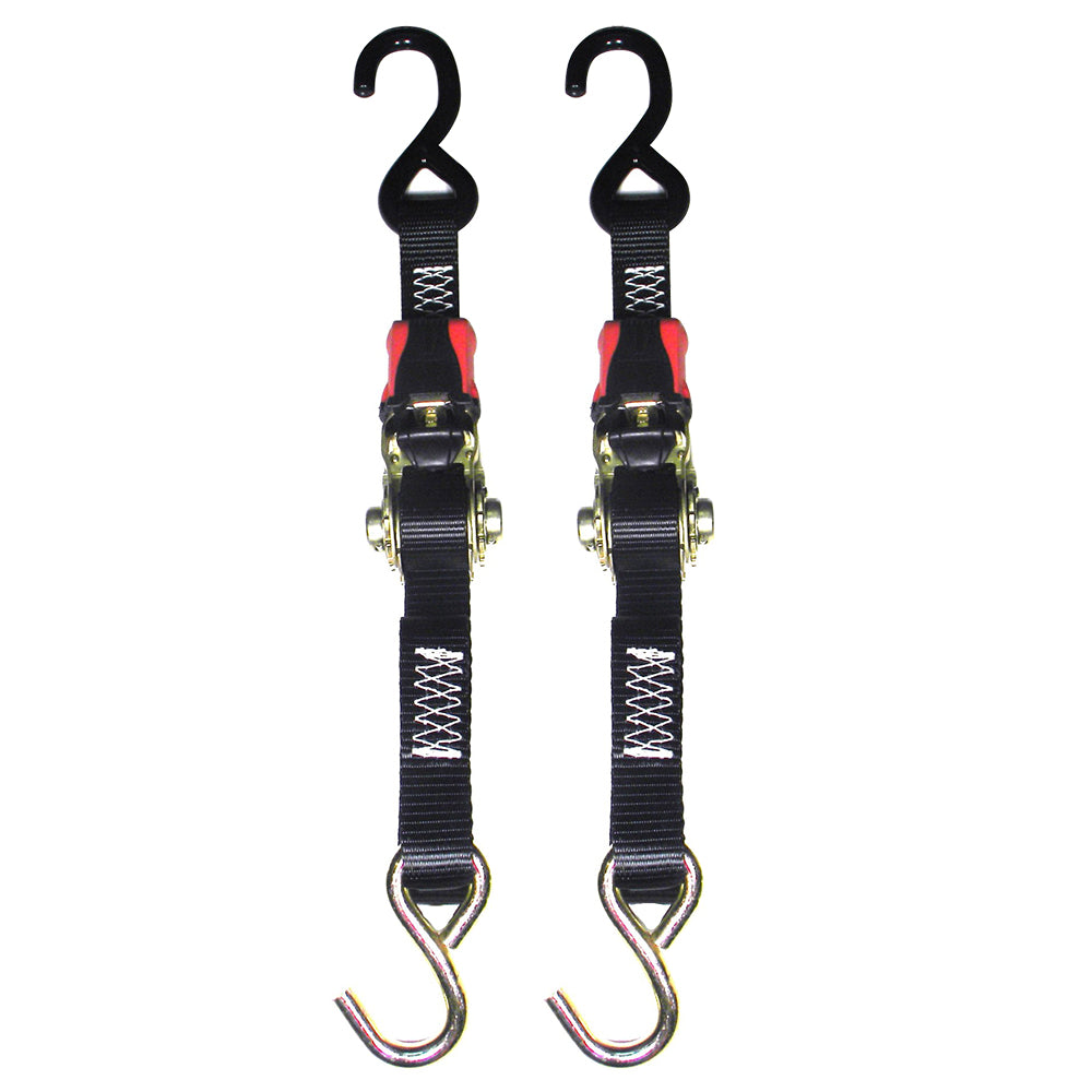 Rod Saver Rubber Ratchet Tie-Down - 1" x 3 - Pair