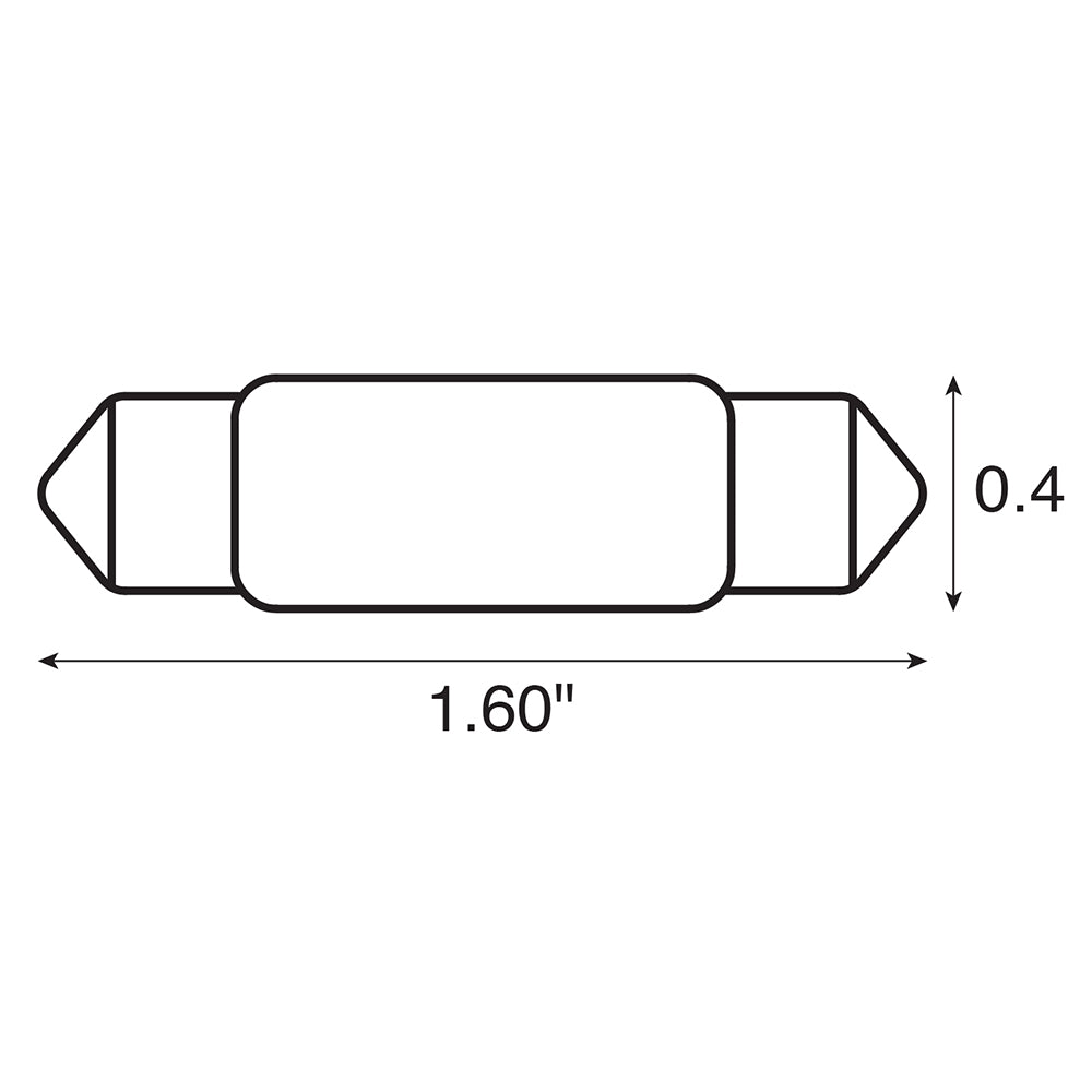 Ancor Bulb, Festoon, 12V - .97A - 10W - 12CP - 2-Pieces